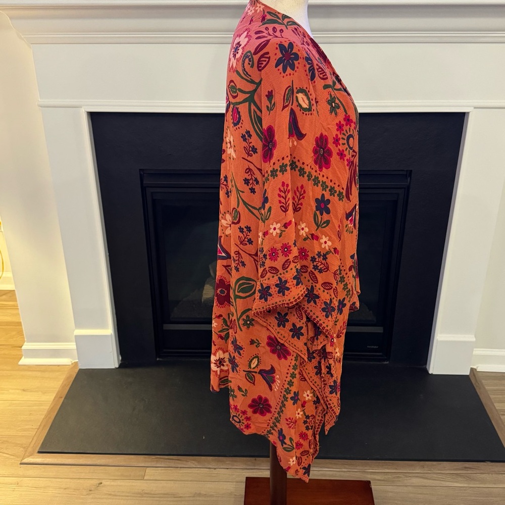 Easel Los Angeles Floral Boho Open-Front Duster Kimono – Size Small - Picture 7 of 11